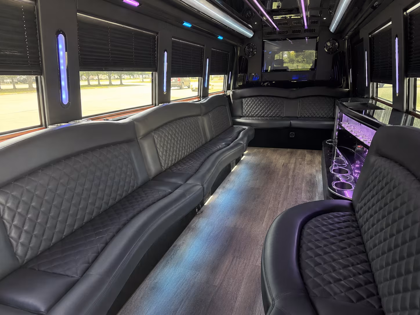 Glendale Birthday, Sweet 16, & Quinceañera Transportation party bus exterior