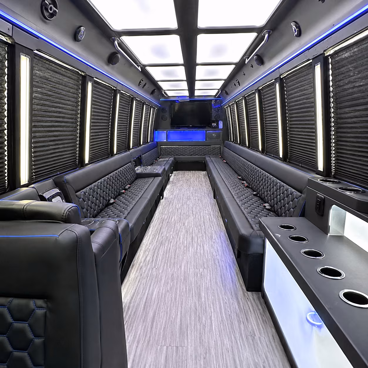 Glendale Private Event Transportation party bus interior