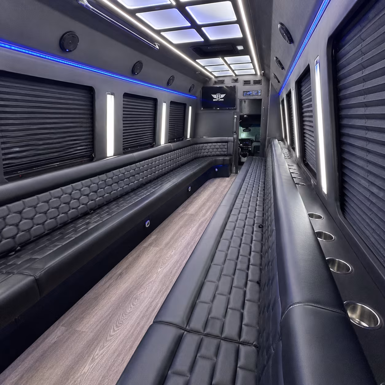 Glendale Wedding Transportation party bus exterior