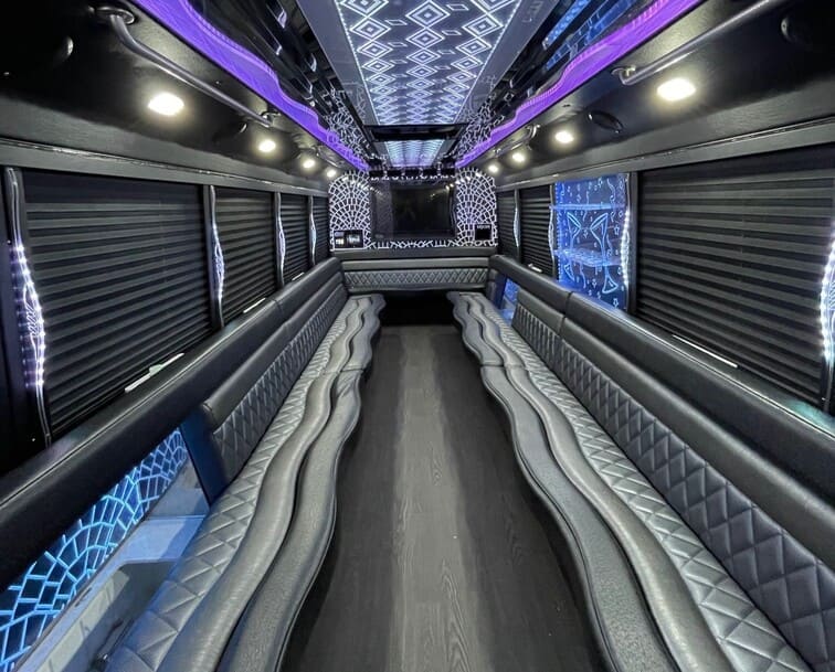 Buckeye 30 Passenger Party Bus White Interior
